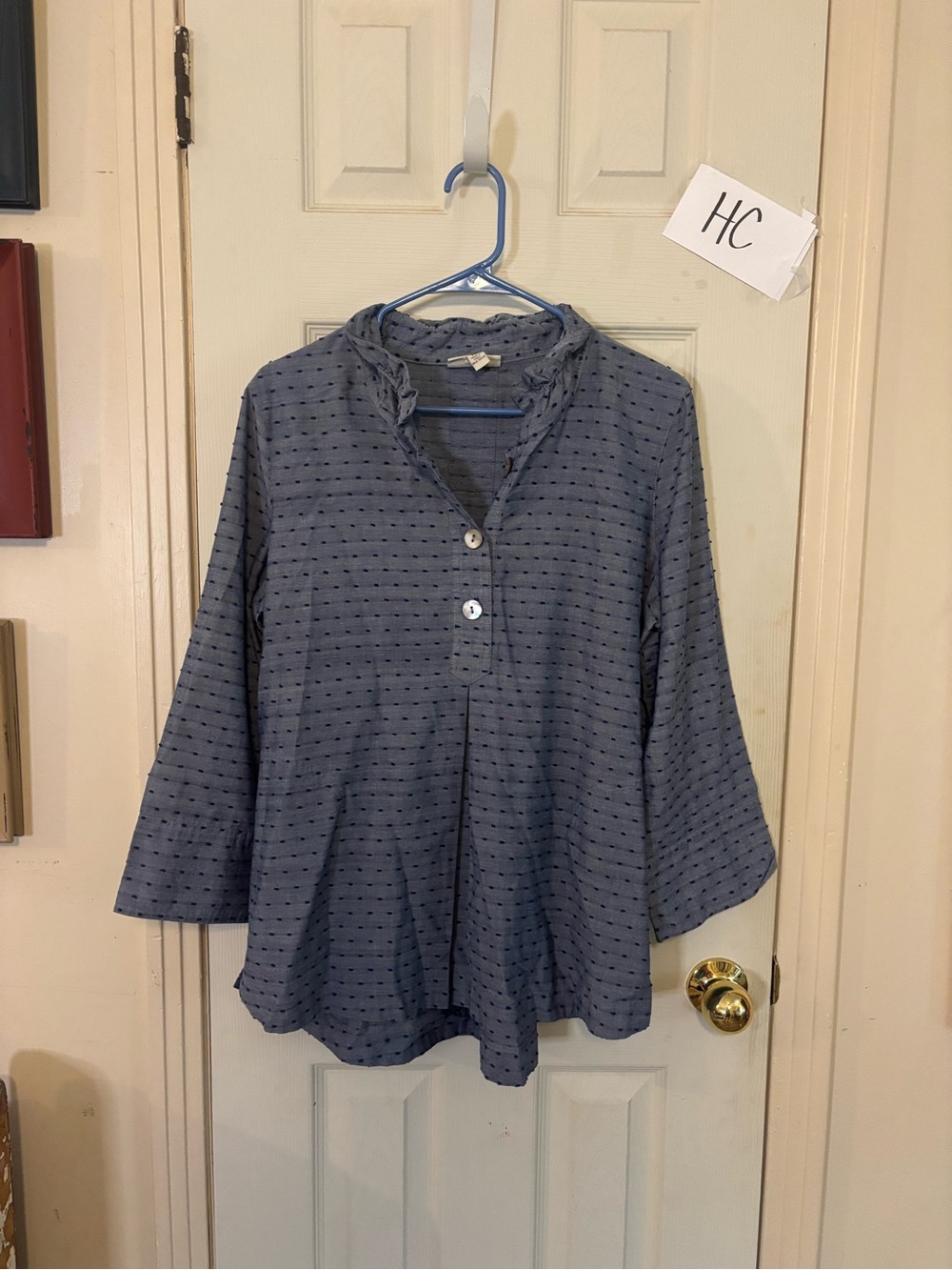 Appleseed's Blue Dot-Detail Henley Tunic